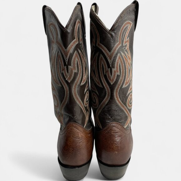 Cowtown Vintage Men's Leather Embordered Brown Western Cowboy Boots Size 9.5 - Picture 8 of 14